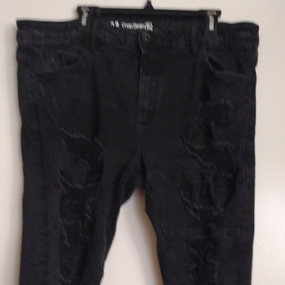 Men's Black Skinny Ripped Jeans - Slim Stretch Fit